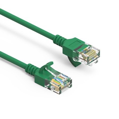 Bestlink Netware CAT6A UTP Slim Ethernet Network Booted Cable 28AWG- 30ft- Green 100265GN